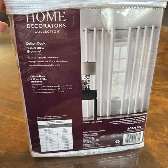 Home Decorators Collection 50x84" Single Panel Curtain - Cotton Duck - White - Picture 2 of 6